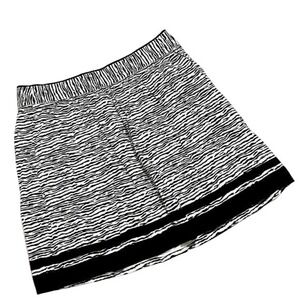 LOFT Zebra Print Cotton Side Zip Lined Skirt Black White Women's Size 8